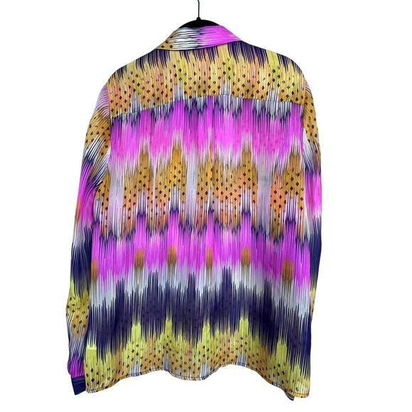 Anthropologie Leifsdottir 100% Silk Colorful Abstract Blouse Size 8 - Picture 6 of 9
